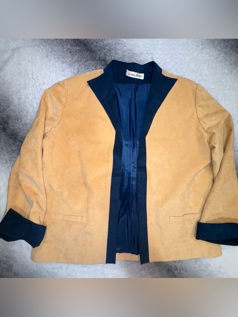 (B2) Vintage Baron Peters for Neiman Marcus Ultrasuede Blazer Jacket Size 20 Tan